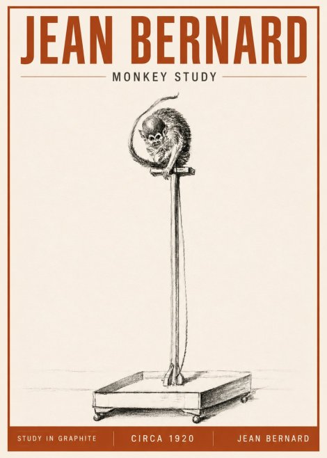 Jean Bernard Monkey Study No5 - Poster