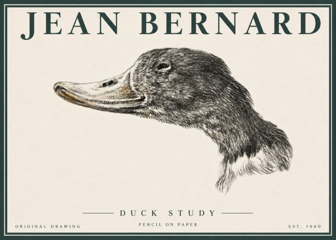 Jean Bernard Study of a Duck No4 - Poster