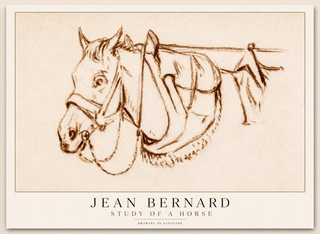 Jean Bernard Study of a Horse III No2 - Poster