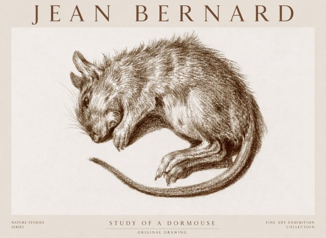 Jean Bernard Study of a Dormouse No1 - Poster