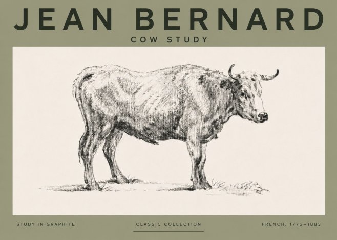 Jean Bernard Cow Study No4 - Poster