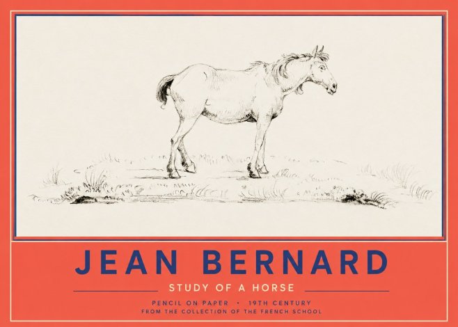 Jean Bernard Study of a Horse IV No2 - Poster