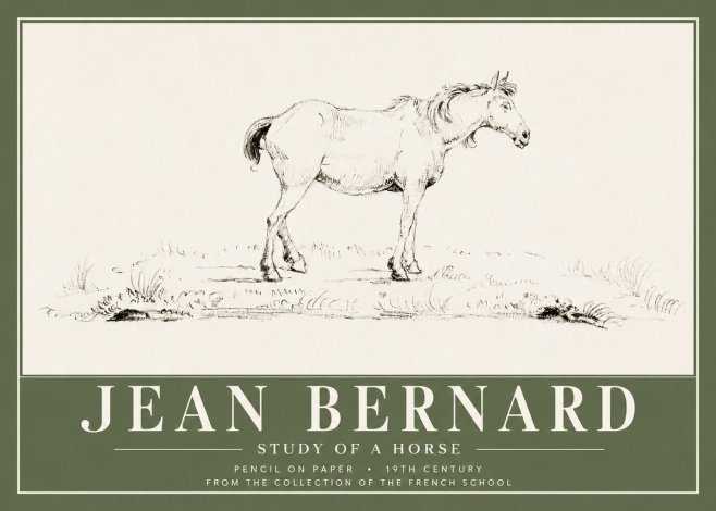 Jean Bernard Study of a Horse IV No6 - Poster