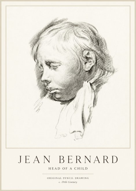 Jean Bernard Head of a Child No1 - Poster