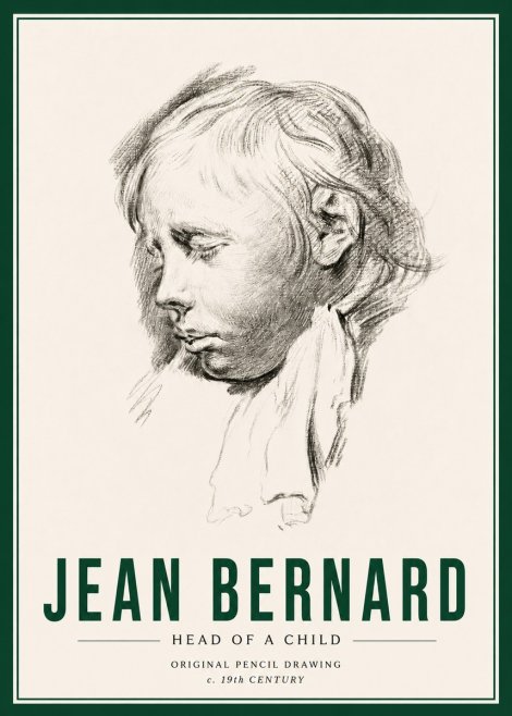 Jean Bernard Head of a Child No4 - Poster