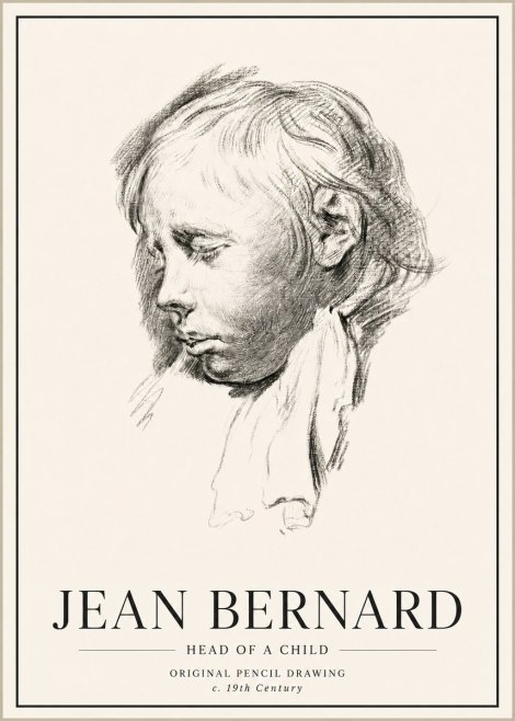Jean Bernard Head of a Child No5 - Poster