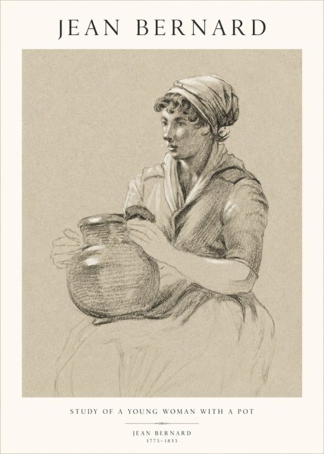 Jean Bernard Study of a Young Woman with a Pot No1 - Poster