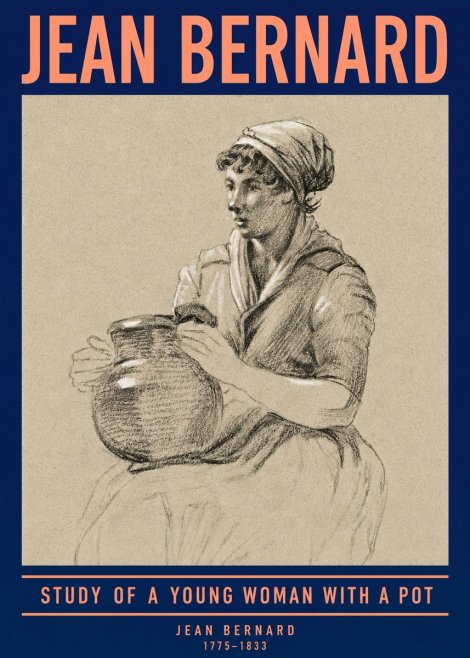 Jean Bernard Study of a Young Woman with a Pot No4 - Poster