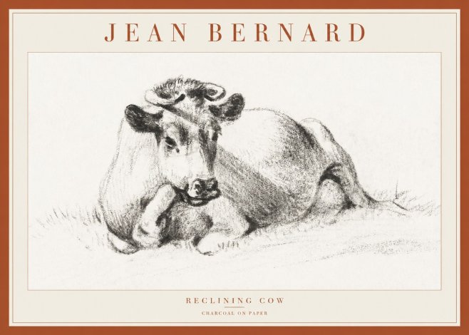 Jean Bernard Reclining Cow I No1 - Poster