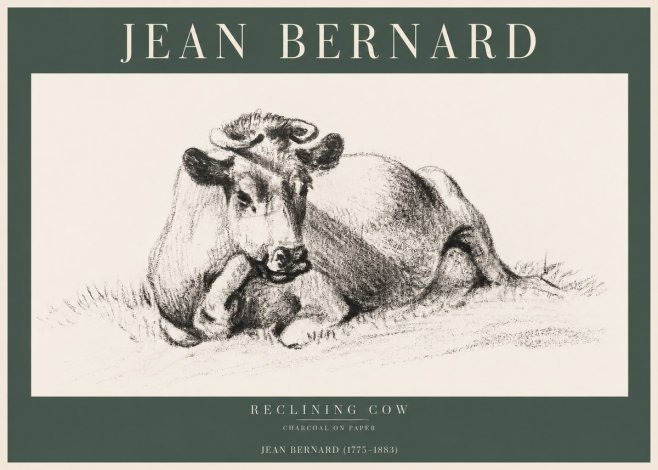 Jean Bernard Reclining Cow I No2 - Poster