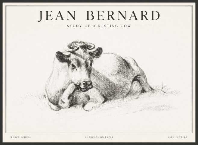 Jean Bernard Reclining Cow I No5 - Poster