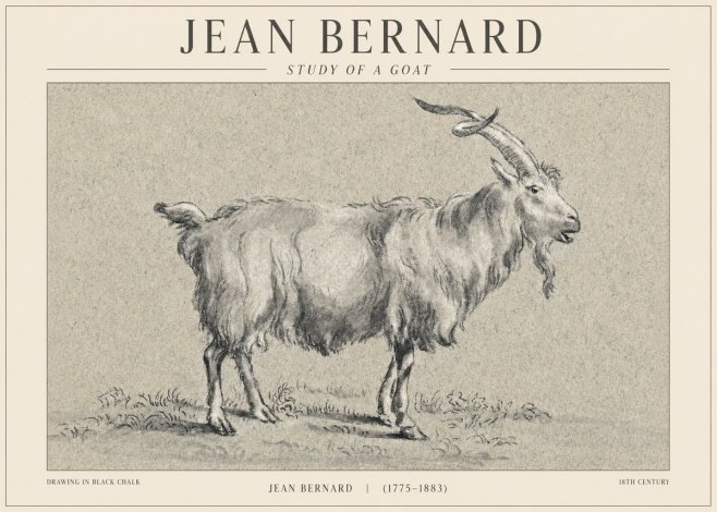 Jean Bernard Study of a Goat II No1 - Poster