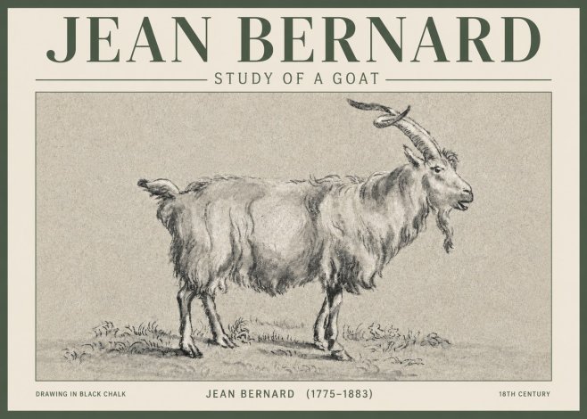 Jean Bernard Study of a Goat II No3 - Poster