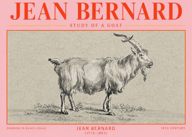 Jean Bernard Study of a Goat II No4 - Poster