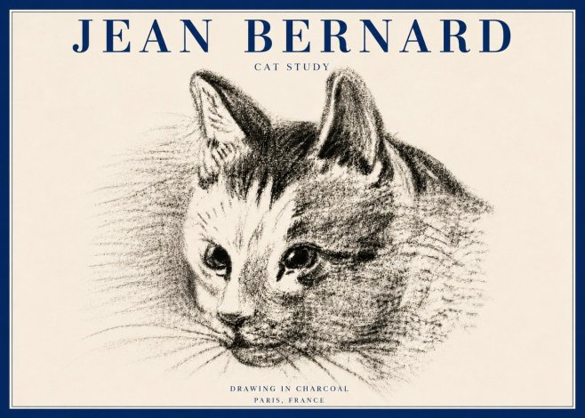 Jean Bernard Cat Study III No6 - Poster