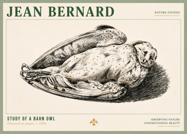 Jean Bernard Sleeping Owl No6 - Poster