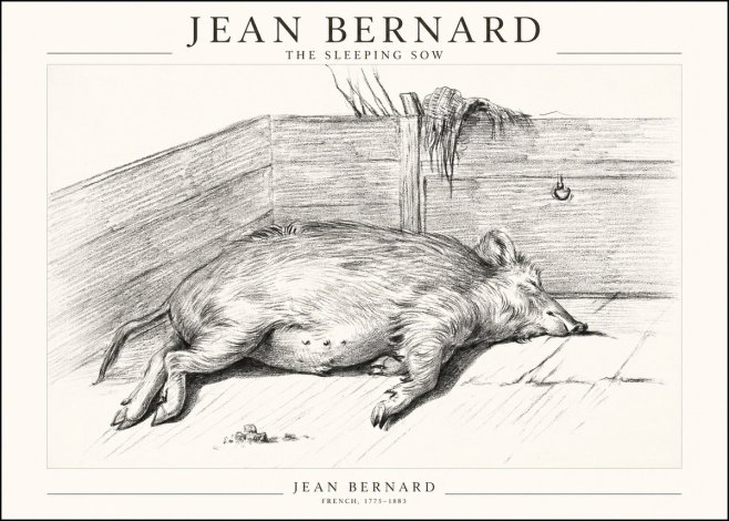 Jean Bernard The Sleeping Sow No1 - Poster