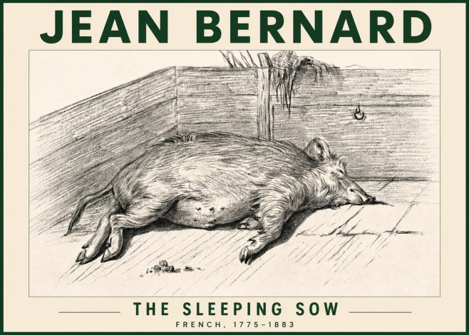 Jean Bernard The Sleeping Sow No4 - Poster