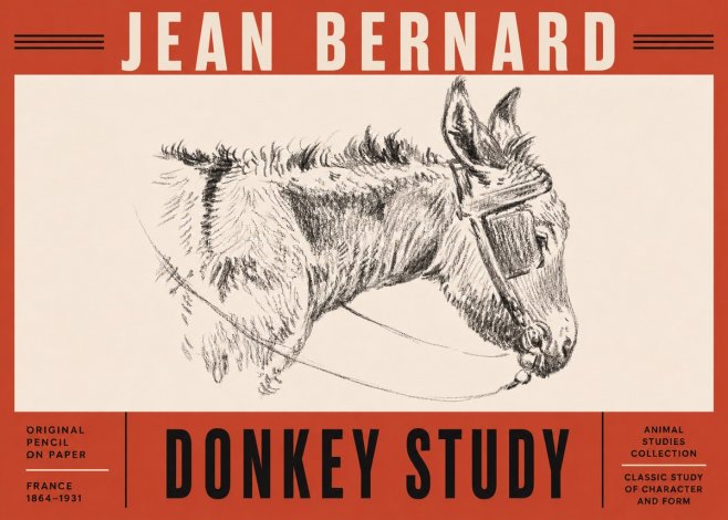 Jean Bernard Donkey Study II No5 - Poster