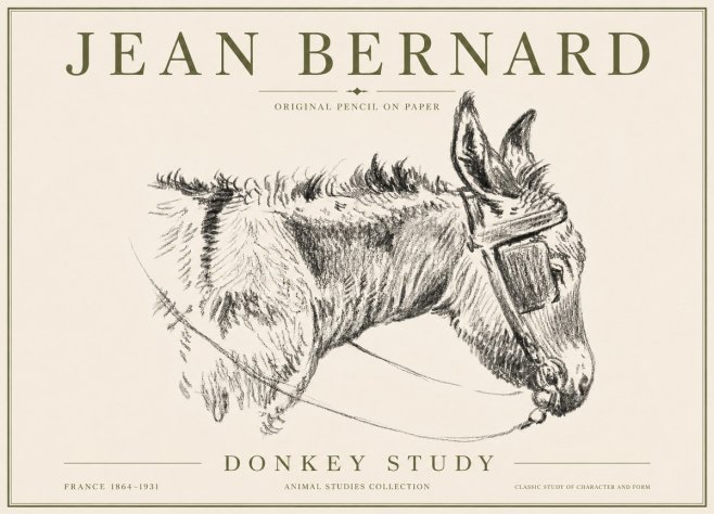 Jean Bernard Donkey Study II No6 - Poster