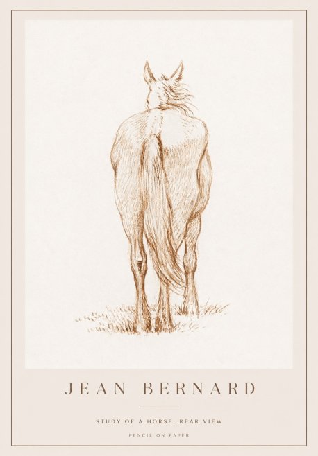 Jean Bernard Study of a Horse, Rear View No1 - Poster