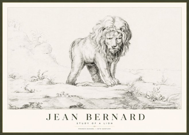Jean Bernard Study of a Lion I No1 - Poster