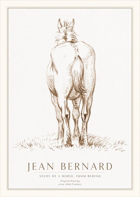 Jean Bernard Horse Study - from Behind No2 - Poster