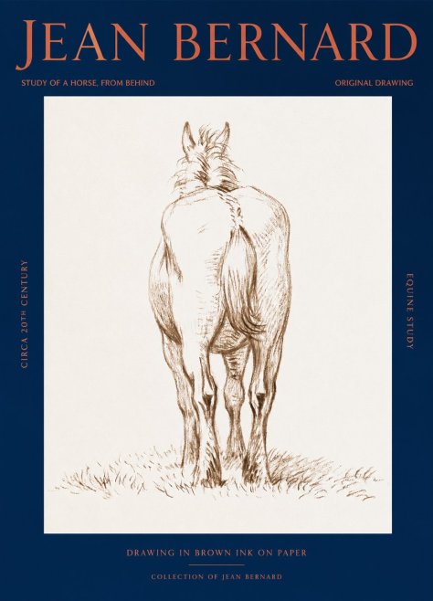 Jean Bernard Horse Study - from Behind No3 - Poster