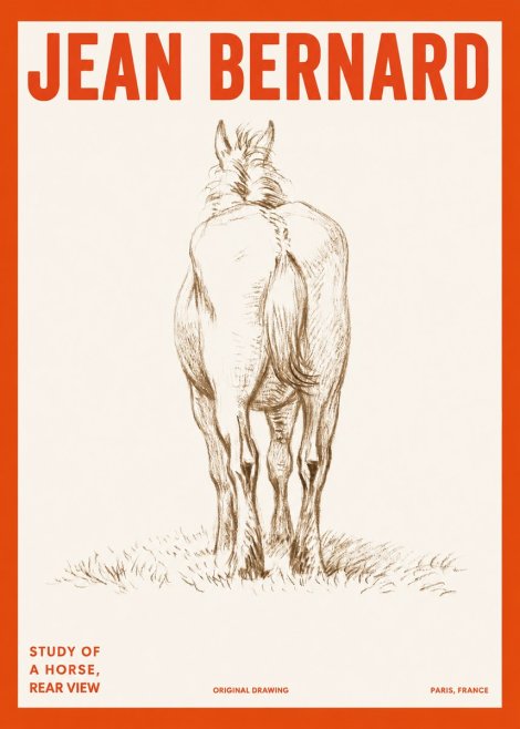 Jean Bernard Horse Study - from Behind No6 - Poster