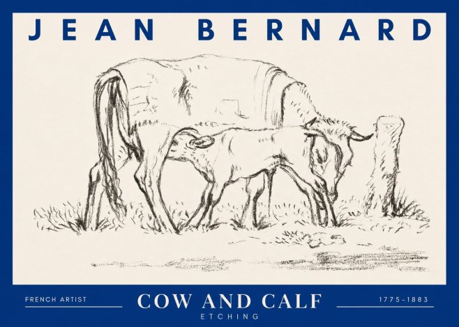 Jean Bernard Cow and Calf I No2 - Poster