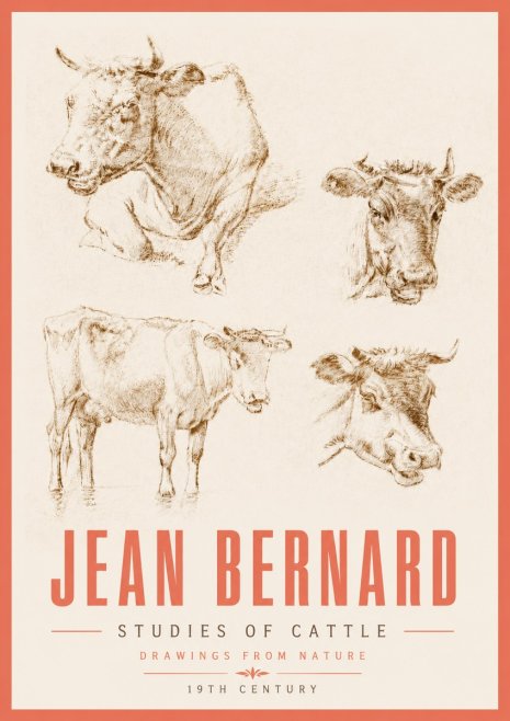 Jean Bernard Studies of Cattle II No5 - Poster