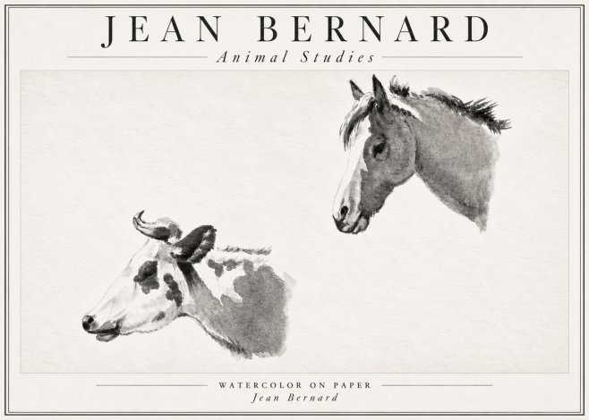 Jean Bernard Animal Studies No4 - Poster