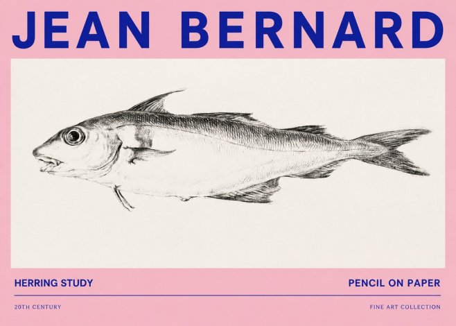 Jean Bernard Herring Study No3 - Poster