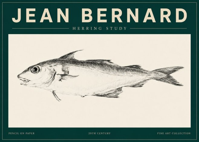 Jean Bernard Herring Study No4 - Poster
