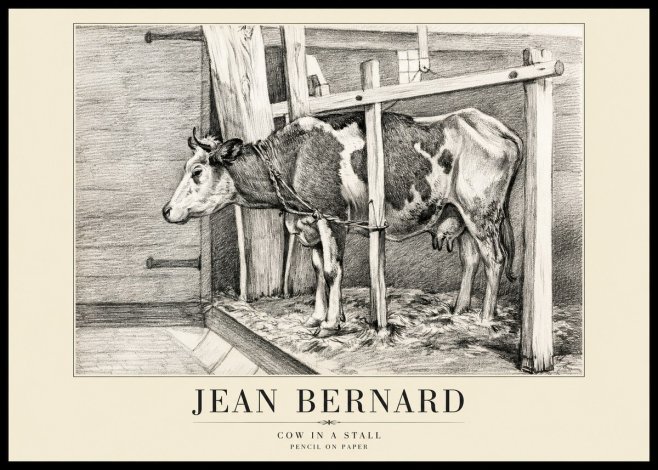Jean Bernard Cow in a Stall No1 - Poster