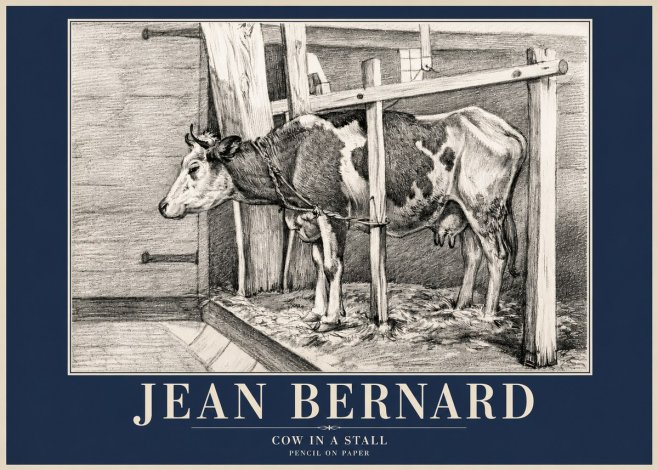 Jean Bernard Cow in a Stall No4 - Poster