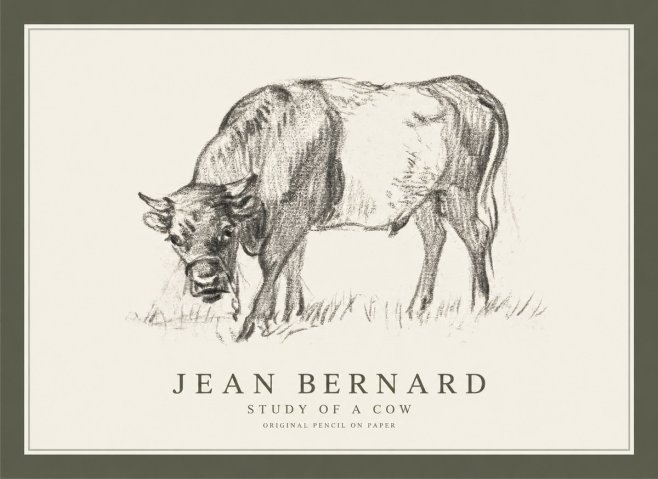 Jean Bernard Study of a Cow II No1 - Poster