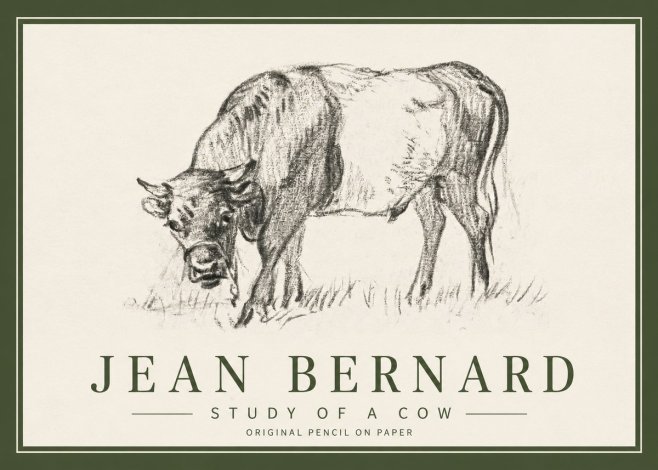 Jean Bernard Study of a Cow II No3 - Poster