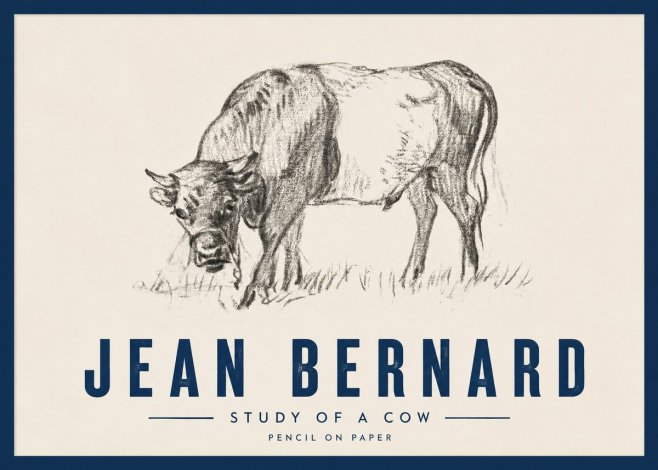 Jean Bernard Study of a Cow II No4 - Poster