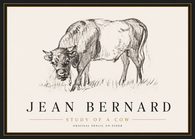 Jean Bernard Study of a Cow II No5 - Poster
