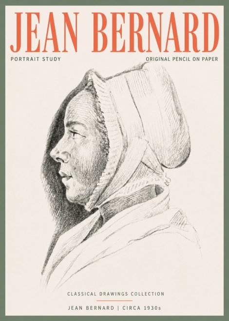 Jean Bernard Portrait Study VI No3 - Poster