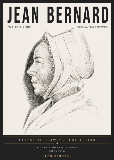 Jean Bernard Portrait Study VI No5 - Poster