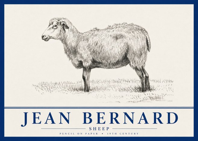 Jean Bernard Sheep No4 - Poster