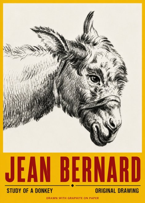 Jean Bernard Study of a Donkey I No6 - Poster