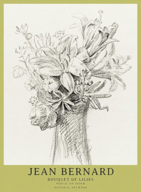Jean Bernard Bouquet of Lilies No1 - Poster