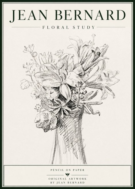 Jean Bernard Bouquet of Lilies No6 - Poster