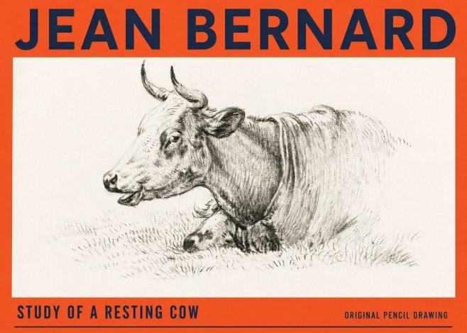 Jean Bernard Study of a Resting Cow IV No3 - Poster
