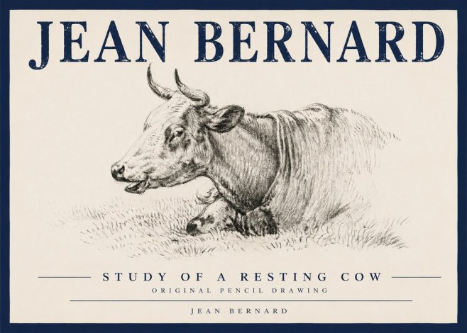 Jean Bernard Study of a Resting Cow IV No4 - Poster