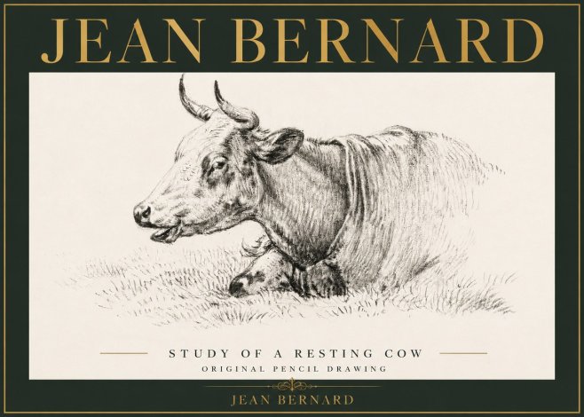 Jean Bernard Study of a Resting Cow IV No5 - Poster