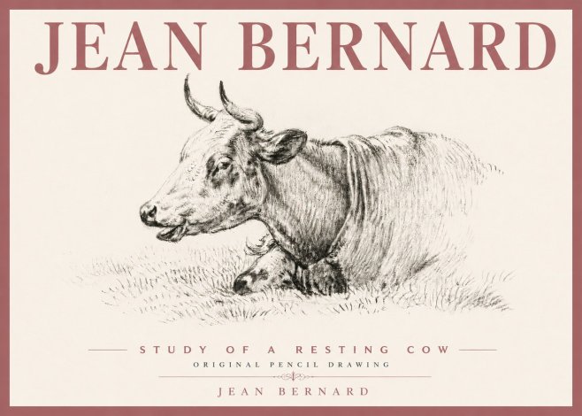 Jean Bernard Study of a Resting Cow IV No6 - Poster